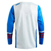 Leatt Moto 3.5 Jersey in Stripes Blue, rear view showing the back and sleeve graphics