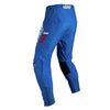 Leatt Moto 3.5 Pants in Stripes Blue, rear view showing the seat, knee, and lower-leg panels