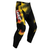 Leatt Moto 3.5 Pants in Leopard Yellow, front view showing the waist, thigh, and knee panels