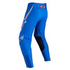 Leatt Moto 4.5 Youth pants in Speed Blue, rear view showing the seat, knee, and lower-leg panels