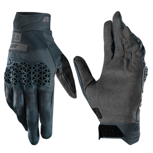 Leatt Moto 3.5 Lite Gloves in Speed Ocean Grey, pair showing the back-of-hand and palm sides together