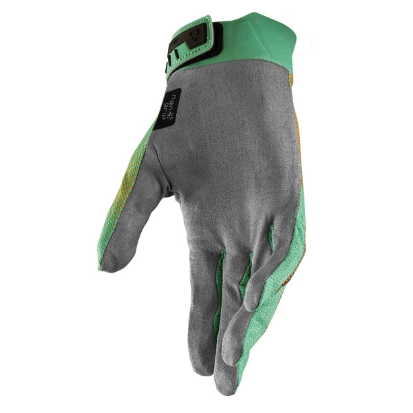 Leatt Moto 2.5 X-Flow Gloves Women's in Teal Green, palm side showing the grip surface and finger panels
