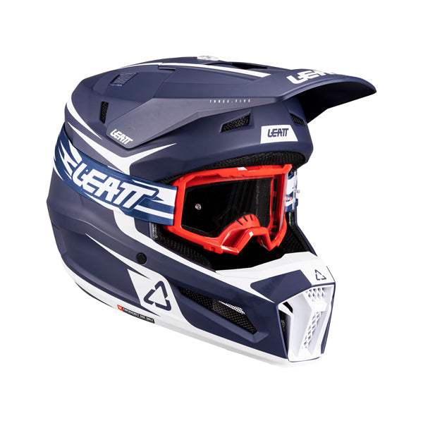 Image showing Leatt, V26 Moto 3.5 Helmet Kit (Youth) in Blue, Colors: Blue, Neon Yellow, Storm Teal, Sizes: Y-LG, Y-MD