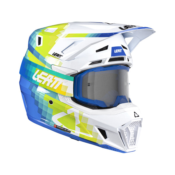 Image showing Leatt, V26 Moto 7.5 Helmet Kit in Pixel Blue, Colors: Pixel Blue, Purple, Red, White/Red, Sizes: 2-2