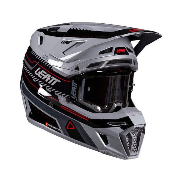 Product image of Leatt, V26 Moto 8.5 Helmet Kit in Grey, Colors: Grey, Orange, Pinata Teal, Royal Blue/Red, Sizes: 2-2