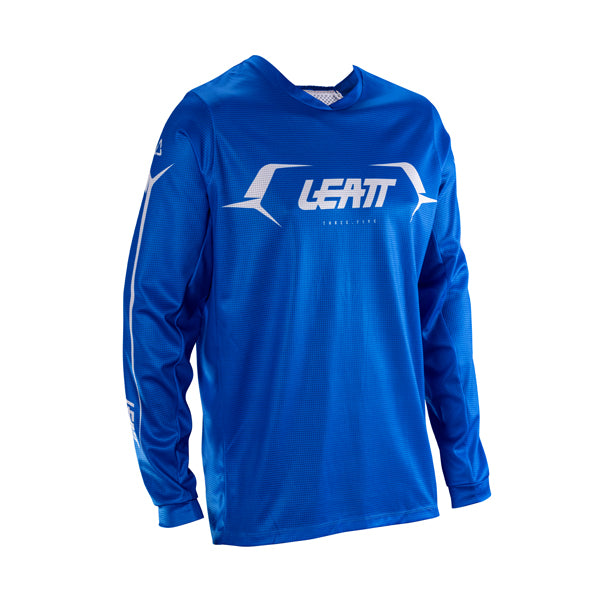 Studio product image of Leatt, V26 Moto 3.5 Jersey in Blue, Colors: Blue, Brown, Orange, Red, Retro Pink, Stealth Black/Grey, Storm Teal, Sizes: 2-5, SKU: 5026020542