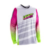 Leatt V26 Moto 3.5 motocross jersey, Retro Pink, SKU 5026020580 — front product view; ventilated, moisture-wicking mesh. | SKU: 5026020545 | Available at BTO Sports