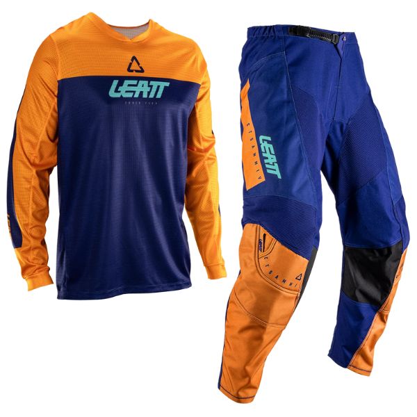 Image showing Leatt, V26 Moto 3.5 Ride Jersey, Pant Combo (Youth) in Orange, Colors: Orange, Red, Retro Pink, Stealth, Storm Teal, Sizes: 20-218, SKU: 5026001060