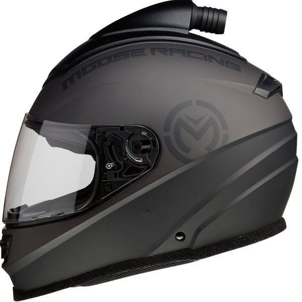 Studio view of Moose Racing Moose Racing - Air Intake Helmet helmet, in Black, vented chin bar and intake ports, on a clean white background, for motocross / off-road use, (SKU 11080), Colors: 2XL, LG, MD, SM, XL, XS, Sizes: Black