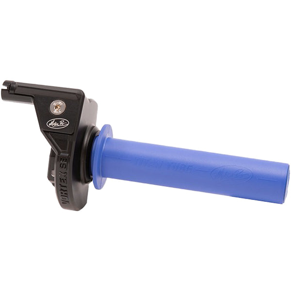 front Blue and Black Motion Pro Vortex SE Throttle Assembly for Kawasaki, Suzuki and Yamaha Dirt Bikes Sku 70-2810