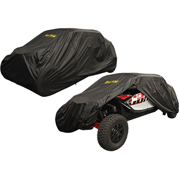 Nelson-Rigg Extreme Pro UTV cover on Honda side-by-side, full-length contour fit over roll cage and hood, heavy-duty waterproof fabric, SKU 270-2068