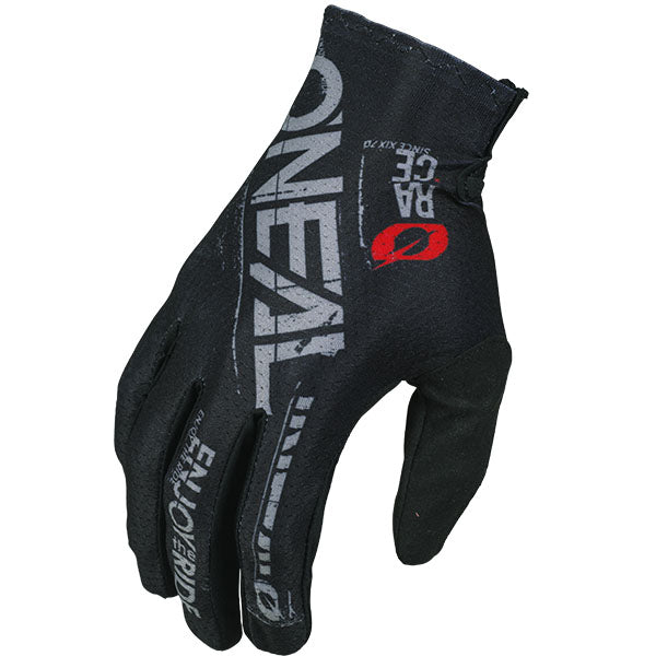 Detailed studio photograph of O'Neal, Matrix Static V.25 Glove, Offroad Gloves, SKU 0391-228, color options Black/Grey, sizes XL–2X
