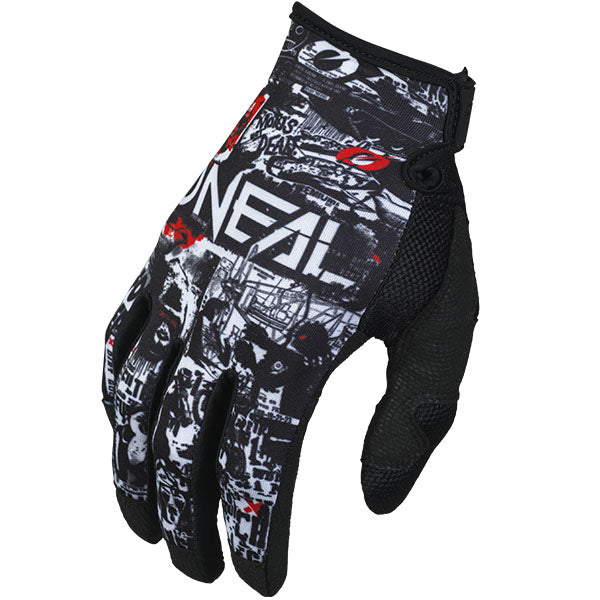 Catalog studio image of O'Neal, Mayhem Attack V.25 Glove, Offroad Gloves, SKU M031-028, color options Black/White, sizes XL–2X
