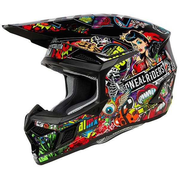 Studio product photo on a neutral background of O'Neal, 3 Series Crank V.25 Helmet, SKU 0625-151, color options Multi, sizes XS–2X