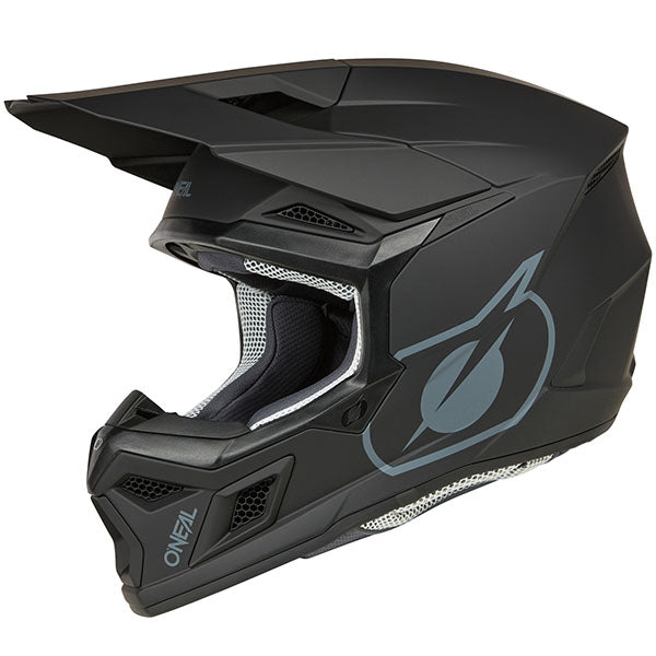 Detailed studio photograph of O'Neal, 3 Series Solid Helmet, SKU 0625-011, color options Black, White, sizes XS–2X