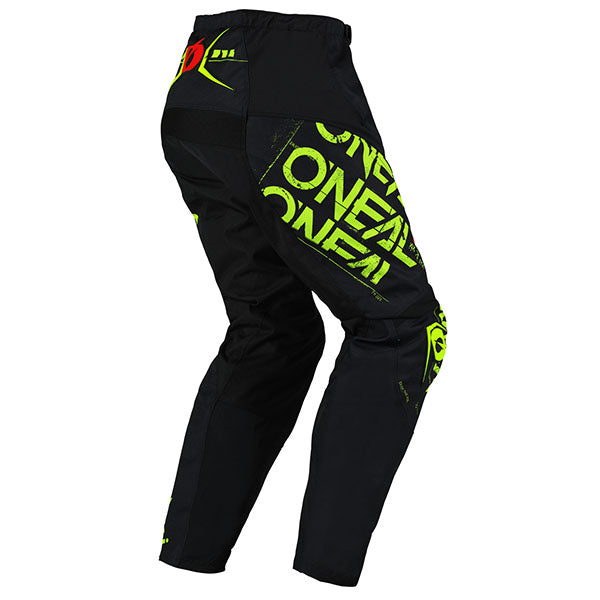 Clean studio photo on a white background of O'Neal, Element Static V.25 Pant, Pants, SKU E024-2130, color options Black/Neon, Black/Grey, sizes 28–42