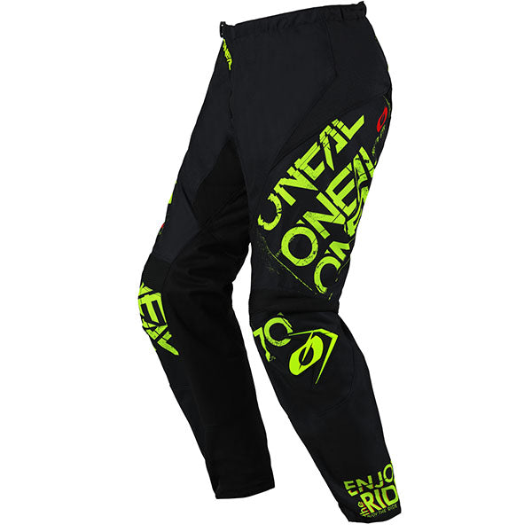 High-resolution studio image of O'Neal, Element Static V.25 Pant, Pants, SKU E024-2128, color options Black/Neon, Black/Grey, sizes 28–42