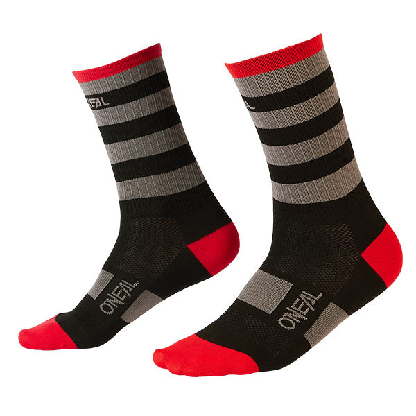 Catalog studio image of O'Neal, Performance Sock Stripe (MTB) Mountain Bike, Socks, SKU 0358-013, color options Stripe, sizes 7-9, 10-13