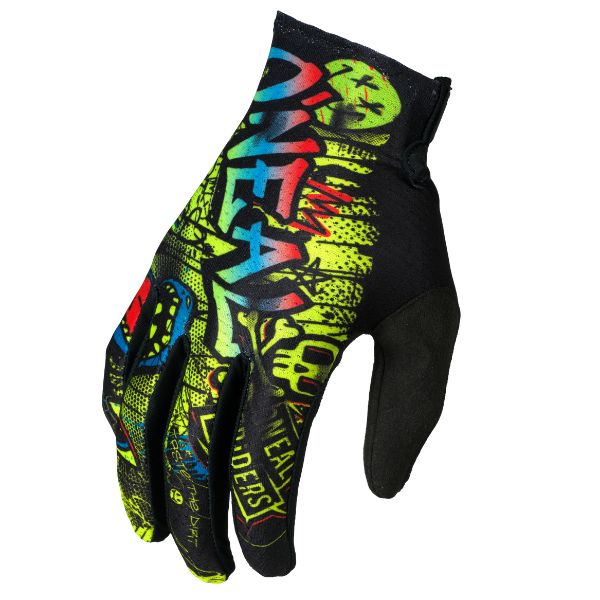 Catalog studio image of O'Neal, Matrix Rancid Gloves (Youth), Offroad Gloves, SKU 0391-401, color options Black/Neon, sizes Y-XS, Y-SM, Y-MD, Y-LG, Y-XL
