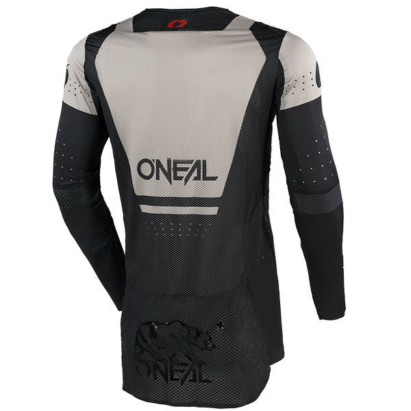Clean studio photo on a white background of O'Neal, Prodigy LE V.25 Jersey, SKU P001-013, color options Black/Grey, Black/Blue, sizes XL–2X