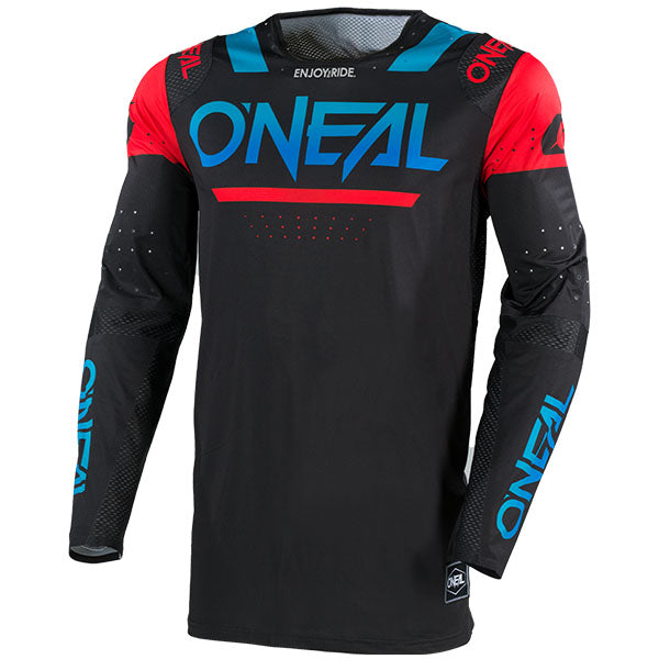 High-resolution studio image of O'Neal, Prodigy LE V.25 Jersey, SKU P001-014, color options Black/Grey, Black/Blue, sizes XL–2X