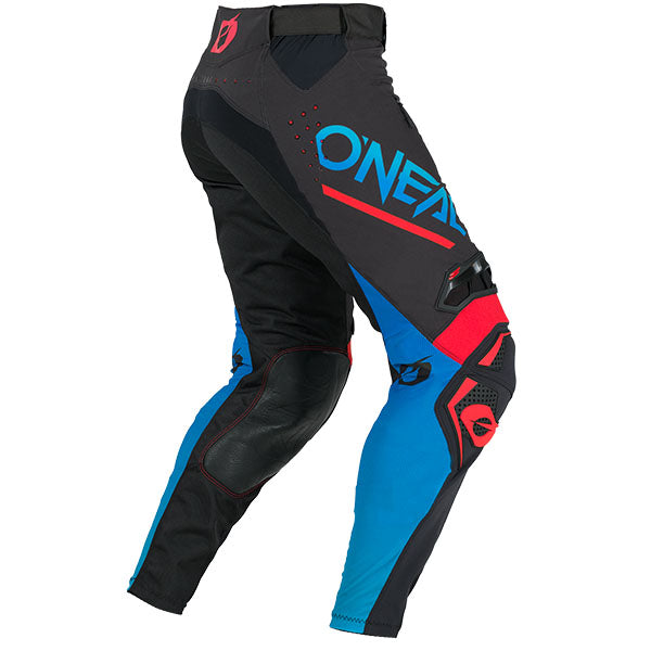 Studio photo showcasing O'Neal, Prodigy LE V.25 Pants, SKU P010-0134, color options Black/Grey, Black/Blue, sizes 28–42