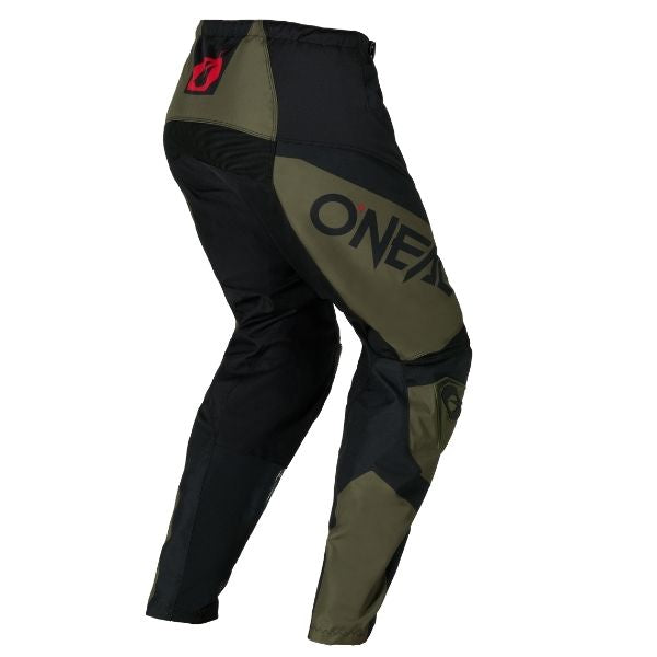 High-resolution studio image of O'Neal, Element Racewear Pant, Pants, SKU E027-0138, color options Black/Grey, Black/Red, Black/Olive, sizes 28–52
