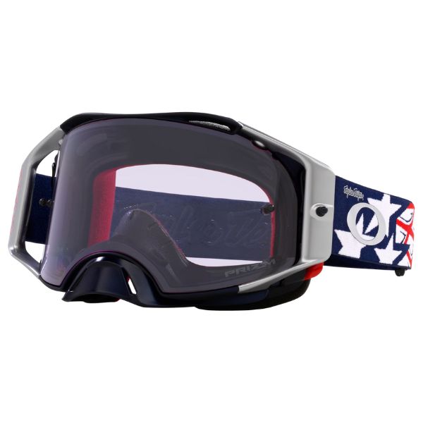 Oakley Airbrake MX Troy Lee Designs Red White Blue Wings Goggles in Prizm MX Low Light Lenses SKU OO7046-F2