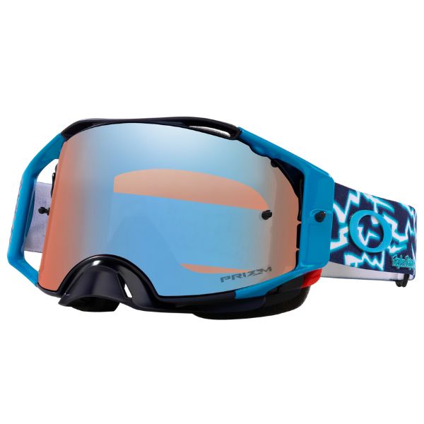 Oakley Airbrake MX Troy Lee Designs Series Goggles in Prizm MX Sapphire Iridium Lenses/TLD Blue Lightning Strap SKU OO7046-F3
