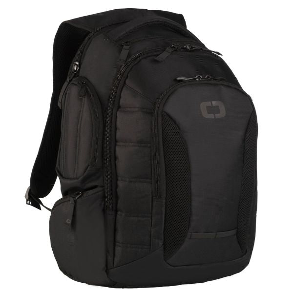 Ogio Squadron 2 Backpack front angle view in Blk SKU 804009.0. Backpacks & Bags | Available at BTO Sports