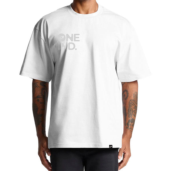 Crisp studio image on a white background of One Industries BX Premium Heavy Tee; showing tee fit, printed graphics, and crew neckline; SKU Z003-4