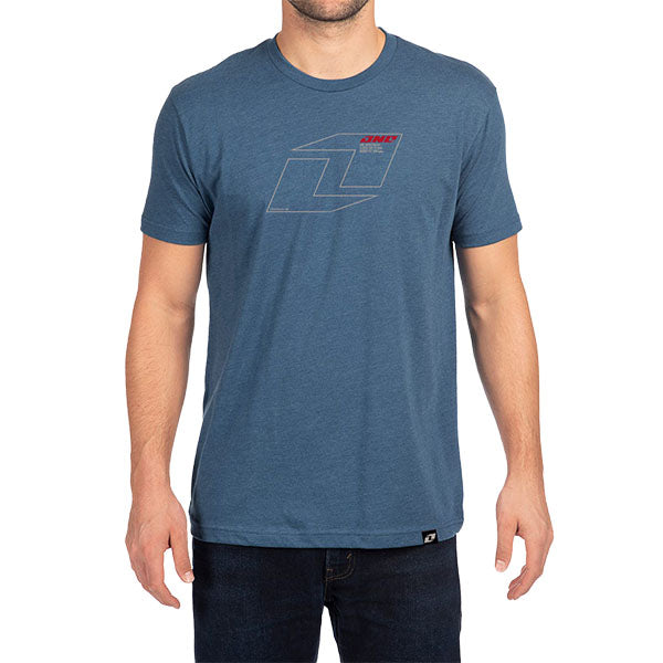 Professional studio photo of One Industries Vector Tee; showing tee fit, printed graphics, and crew neckline; SKU Z003-2; Sizes: S-2XL