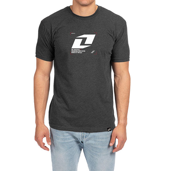 Professional studio photo of One Industries Myspace Tee; showing tee fit, printed graphics, and crew neckline; SKU Z003-1; Sizes: S-2XL