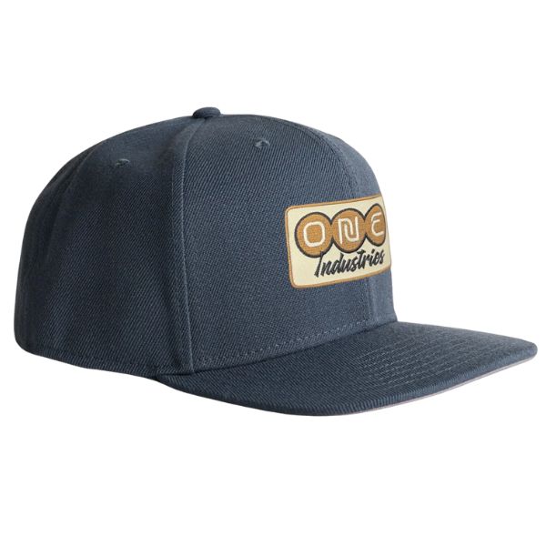White-background studio image of One Industries LS25 Z000 105 Patch snap back blue, showing overall shape, materials, and visible design details