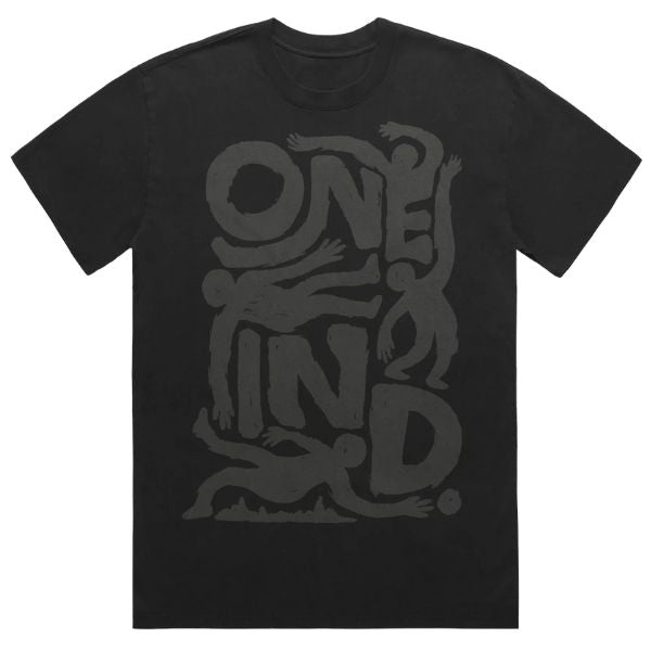 Studio photo on a white background of One Industries Humanoid Tee; showing tee fit, printed graphics, and crew neckline; SKU Z003-6; Colors: Coal