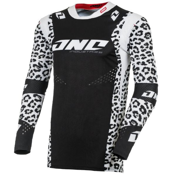 Q001-L012 - One Industries - X-197 Snow Leopard Jersey - colors: White/Black - sizes: XL product photo
