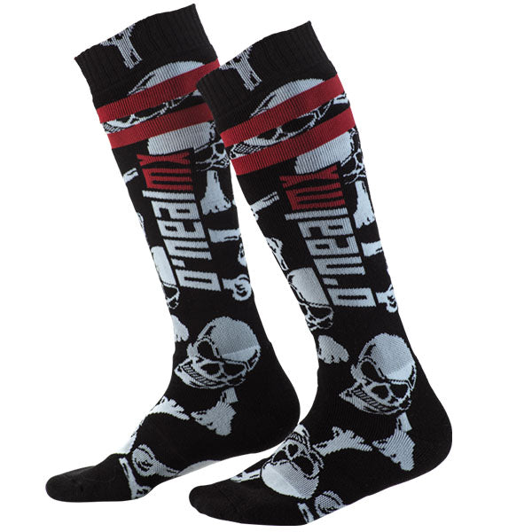 High-resolution studio image of O'Neal, Pro MX Crossbones Socks, SKU 0356-609, color options Black