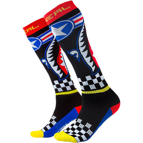 Studio image on a white background of O'Neal, Pro MX Wingman Socks, SKU 0356-734, color options Black