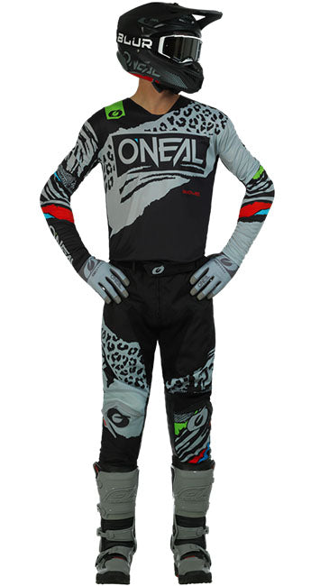 High-resolution studio image of O'Neal, Mayhem Wild V.23 Jersey, Pant Combo, Gear Combo, SKU oneal-mx23-mayhem-wild-jersey-pant-combo