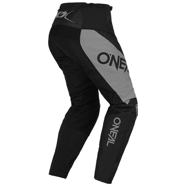 Catalog studio image of O'Neal, Element Racewear V.23 Pants, SKU E022-0038, color options Black/Blue, Black/Red, Black/Grey, Black/Sand, sizes 28–52