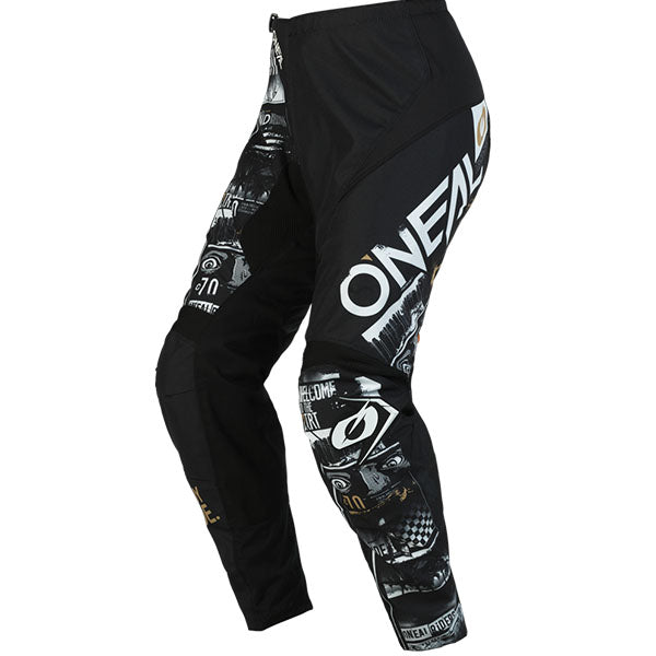 Detailed studio photograph of O'Neal, Element Attack V.23 Pants, SKU E022-4032, color options Black/White, sizes 28–42