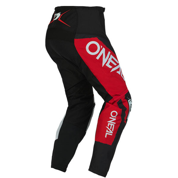 Detailed studio photograph of O'Neal, Element Shocker V.23 Pants, SKU E022-3234, color options Blue/Orange, Black/Red, sizes 28–42