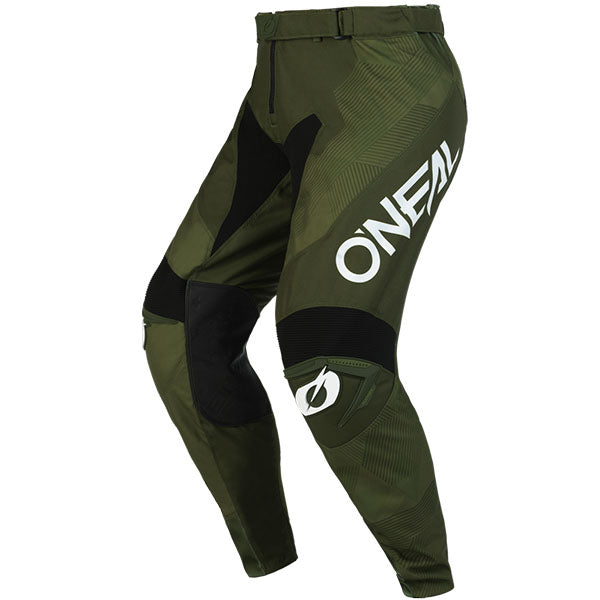 Studio photo showcasing O'Neal, Mayhem Covert V.23 Pants, SKU M022-5328, color options White, Red, Black/Grey, Green, sizes 28–42