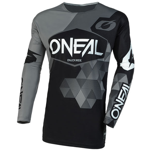 Catalog studio image of O'Neal, Mayhem Covert V.23 Jersey, SKU M004-533, color options White, Red, Black/Grey, Green, sizes XL–2X