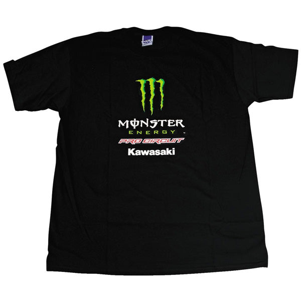High-resolution studio image of Pro Circuit Team Monster Tee; showing tee fit, printed graphics, and crew neckline; SKU 793-0002S; Sizes: BLACK