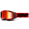 High-resolution studio image of 100%, Racecraft 2.0 Goggle (Mirror Lens), Goggles, SKU 26012905, color options Arbis, Mirror Silver Lens, Mayfair, Mirror Silver Lens, Maho, Silver Flash Lens, Concordia, Mirror Blue Lens, Airblast, Mirror Silver Lens, Blue, Mirror Blue Lens, Fremont, Mirror Blue Lens, Red, Mirror Red Lens and more