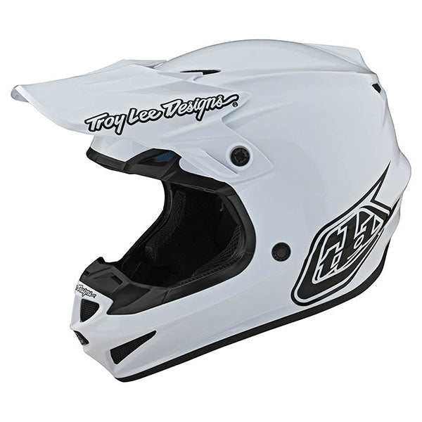 Image of Troy Lee Designs SKU 1094900 SE4 Mono White Polyacrylite Helmet Size: XS (SKU 1094900)