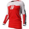 Shot Race Gear Contact Iron jersey, red—vented mesh panels, athletic fit, drop-tail; men’s M–3XL (front).