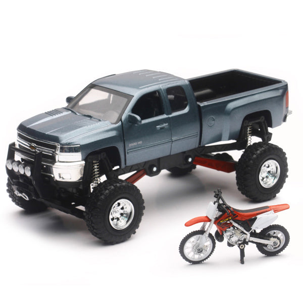 Product image | New Ray - Replica 1:43 Truck/Race Bike Chevy Toy | SKU: 959-0118 detailed die-cast toy model for collectors and kids | Available at BTO Sports
