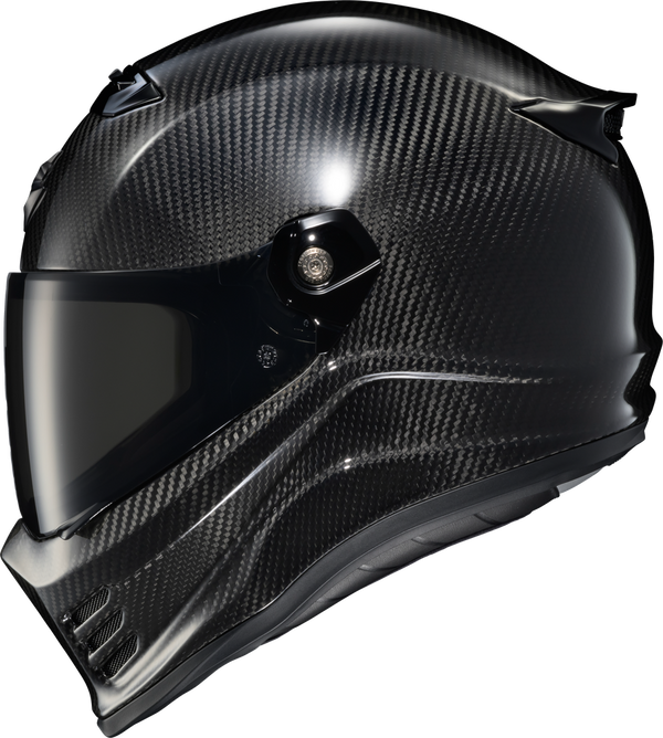 Scorpion EXO - Covert FX Solid Carbon Helmet, front three-quarter view, color options: 2XL, 3XL, L, M, S, XL, XS, sizes: Black, Matte Black